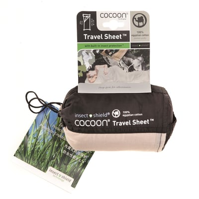 Travel Sheet Insect Shield Egyptian Cotton Lakenzak Sand Soellaart.nl