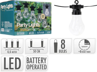 Feestverlichting 8 x 5 LED Lampen Soellaart.nl