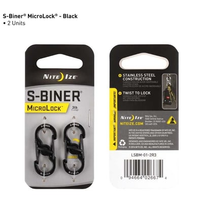 S-Biner Microlock Stainless Blackr Carabine Soellaart.nl