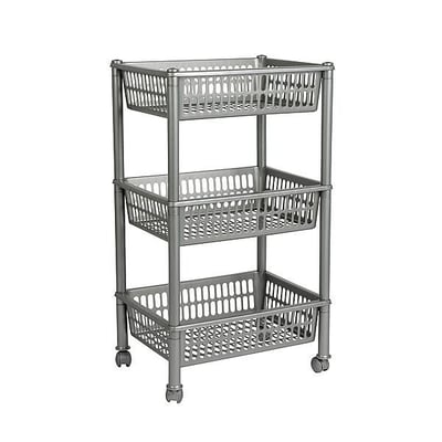 Opbergrek Rechthoek 3 Mandjes Zilver Campingkast Zilver Soellaart.nl