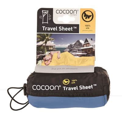 Travelsheet, 100% Silk, Rhino / Cornflower Lakenzak Rhino / Cornflower Soellaart.nl