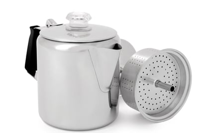 Glacier Stainless Percolator - 6 Cup Koffiezetter Rvs Soellaart.nl