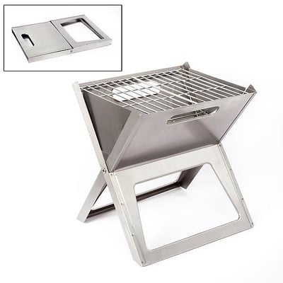 Notebook/Vuurkorf Houtskool barbecue Zilver Soellaart.nl